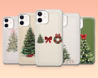 Christmas Tree Phone Case Winter Christmas Cover for iPhone 17Pro, 16, 15, 14, 13, Samsung S25, S24, S23Fe, S22, A16, A26, Pixel 10, 9Pro