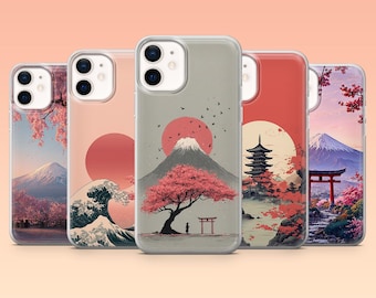 Japan Phone Case Aesthetic Sakura Cover for iPhone 17Pro, 16, 15, 14, 13, 12, Samsung S25, S24, S23Fe, S22, A16, A26, A56, Pixel 10, 9Pro