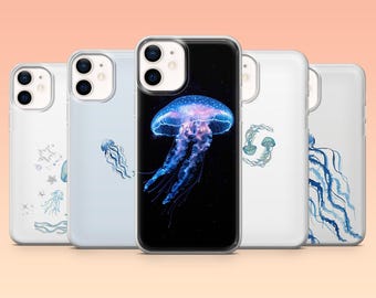 Jellyfish Phone Case Sea Life Ocean Cover for iPhone 17Pro, 16, 15, 14, 13, 12, Samsung S25, S24, S23Fe, S22, A16, A26, A56, Pixel 10, 9Pro
