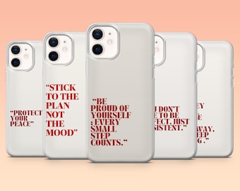 Quote Phone Case Motivational Inspirational Cover for iPhone 17Pro, 16, 15, 14, 13, Samsung S25, S24, S23Fe, S22, A16, A26, Pixel 10, 9Pro