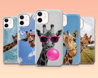 Funny Giraffe Phone Case Cute Silly Animal Cover for iPhone 17Pro, 16, 15, 14, 13, Samsung S25, S24, S23Fe, S22, A16, A26, Pixel 10, 9Pro