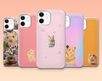 Hamster Phone Case Cute Pet Kawaii Cover for iPhone 17Pro, 16, 15, 14, 13, 12, Samsung S25, S24, S23Fe, S22, A16, A26, A56, Pixel 10, 9Pro