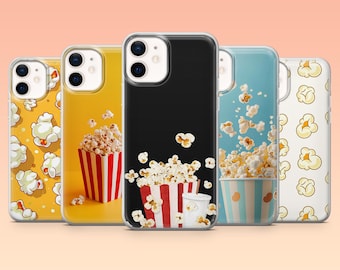Popcorn Phone Case Movie Snack Cover for iPhone 17Pro, 16, 15, 14, 13, 12, Samsung S25, S24, S23Fe, S22, A16, A26, A56, Pixel 10, 9Pro