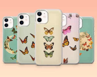 Butterfly Phone Case Cottagecore Nature Cover for iPhone 17Pro, 16, 15, 14, 13, 12, Samsung S26, S25, S24, S23Fe, A16, A56, Pixel 10, 9Pro