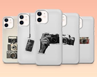 Vintage Camera Phone Case Retro Cam Photography Cover for iPhone 17Pro, 16, 15, 14, 13, Samsung S25, S24, S23Fe, S22, A16, Pixel 10, 9Pro