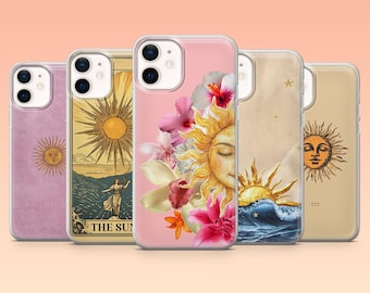 Sun Face Phone Case Spiritual Aesthetic Cover for iPhone 17Pro, 16, 15, 14, 13, 12, Samsung S25, S24, S23Fe, S22, A16, A26, Pixel 10, 9Pro