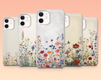 Blumen Handyhülle Cottagecore Nature Cover für iPhone 17Pro, 16, 15, 14, 13, Samsung S25, S24, S23Fe, S22, A16, A26, A56, Pixel 10, 9Pro