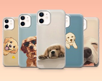 Retriever-telefoonhoesje puppy schattig hondje Cover voor iPhone 17Pro, 16, 15, 14, 13, 12, Samsung S25, S24, S23Fe, S22, A16, A26, A56, Pixel 10, 9Pro