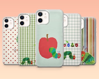 Hungry Caterpillar Phone Case Cute Worm Nature Cover for iPhone 17Pro, 16, 15, 14, 13, 12, Samsung S26, S25, S24, S23Fe, A16, Pixel 10, 9Pro
