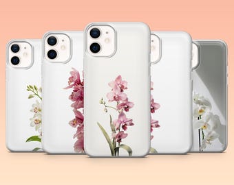 Orchid Phone Case Floral Aesthetic Cover for iPhone 17Pro, 16, 15, 14, 13, 12, 11, Samsung S26, S25, S24, S23Fe, A16, A56, Pixel 10, 9Pro