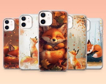 Cute Fox Phone Case Wildlife Autumn Cover for iPhone 17Pro, 16, 15, 14, 13, 12, Samsung S25, S24, S23Fe, S22, A16, A26, A56, Pixel 10, 9Pro