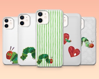 Funda de teléfono Caterpillar Nature Cute Caterpillar Cover para iPhone 17Pro, 16, 15, 14, 13, 12, Samsung S25, S24, S23Fe, S22, A16, Pixel 10, 9Pro