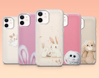 Funda de conejito kawaii para iPhone 17Pro, 16, 15, 14, 13, 12, Samsung S25, S24, S23Fe, S22, A16, A26, Pixel 10, 9Pro