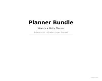 Minimalist Planner Bundle | Weekly & Daily PDF (Instant Download)