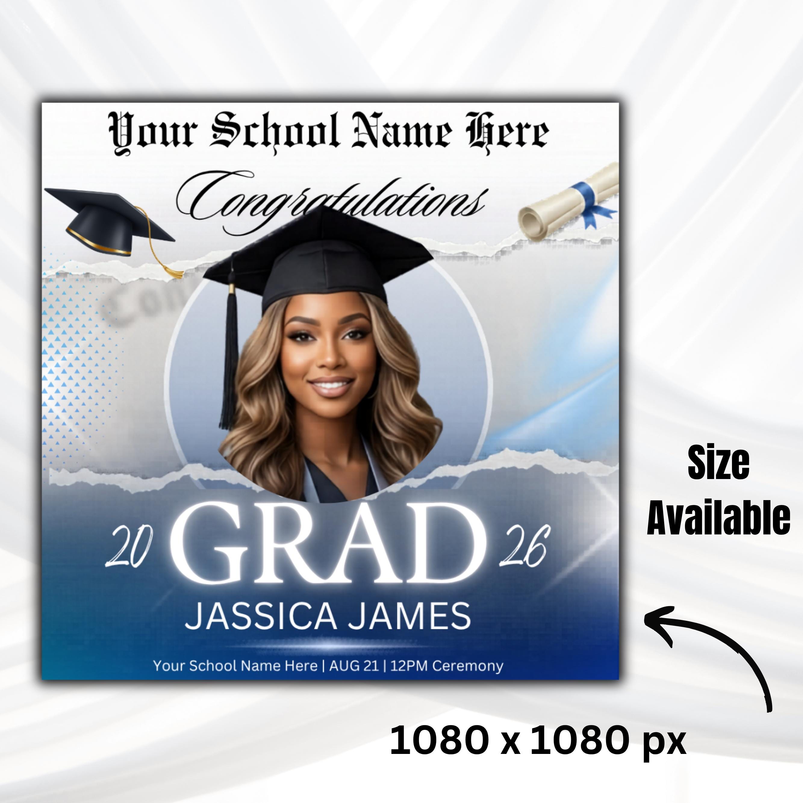1856 Graduation Graduate Flyer, Graduation Party, Graduation Invitation, College ...