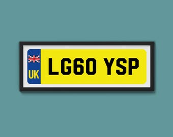 License Number Plate Framed Print