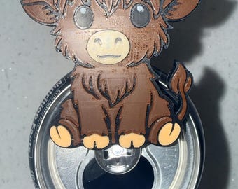 Highland Cow Soda Can Tab Opener Keychain | Nail Saver Tool