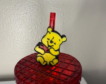 Honey Bear Straw Topper for 8mm Straws | 3D Printed Tumbler Accessory, Pooh Cup Charm