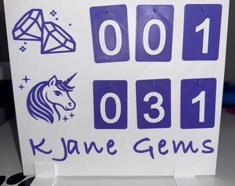 Personalized Unicorn Diamond Counter – Bomb Party Live Sales Tally Sign