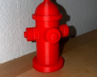 3D Printed Fire Hydrant Miniature | Desk Decor, Office Accessory, Firefighter Gift