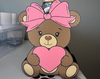 Teddy Bear Soap Holder with Pink Bow | 3D Printed Bathroom Decor