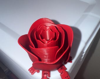 Articulated Rose with Legs | 3D Printed Flower Creature Toy