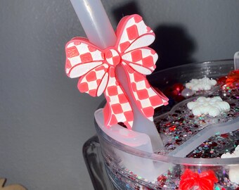 3D Printed Bow Straw Topper for Tumblers