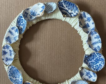 Seashell decoupage wreath, made to order