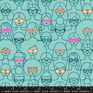Shine Girl Shine Novelty Ladies Retro Kitsch People - Poolside Too -Ruby Star Society -   (1/2 yard increments) RS5202 15