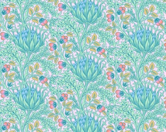 108" wide Artichoke Sateen  in Lavender | Kaffe x Morris and Co. | The Original Morris & Co | Free Spirit