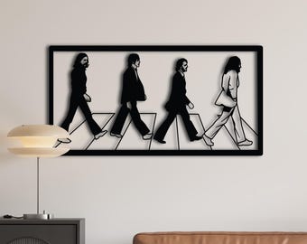 Beatles Abbey Road Silhouette | Beatles Wall Art | Music Room