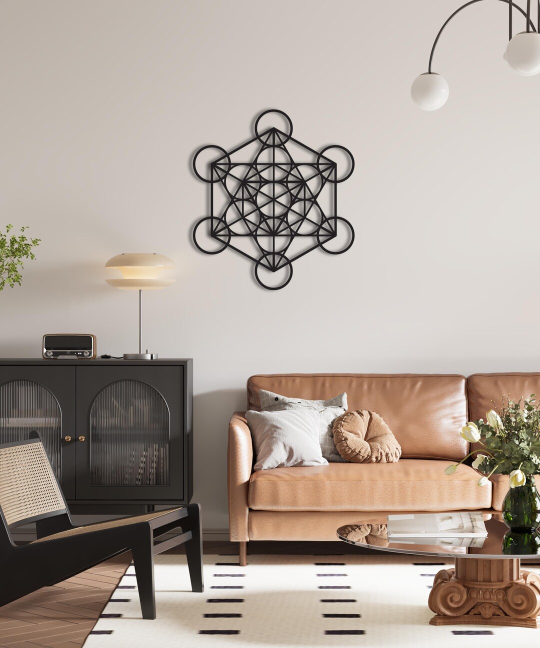 Sacred Geometry Metal Wall Art Featuring Metatron Cube Design for ...