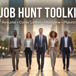 Job Hunt Toolkit | Resume, Cover Letter & Interview Guide | Job Application Planner | Digital PDF