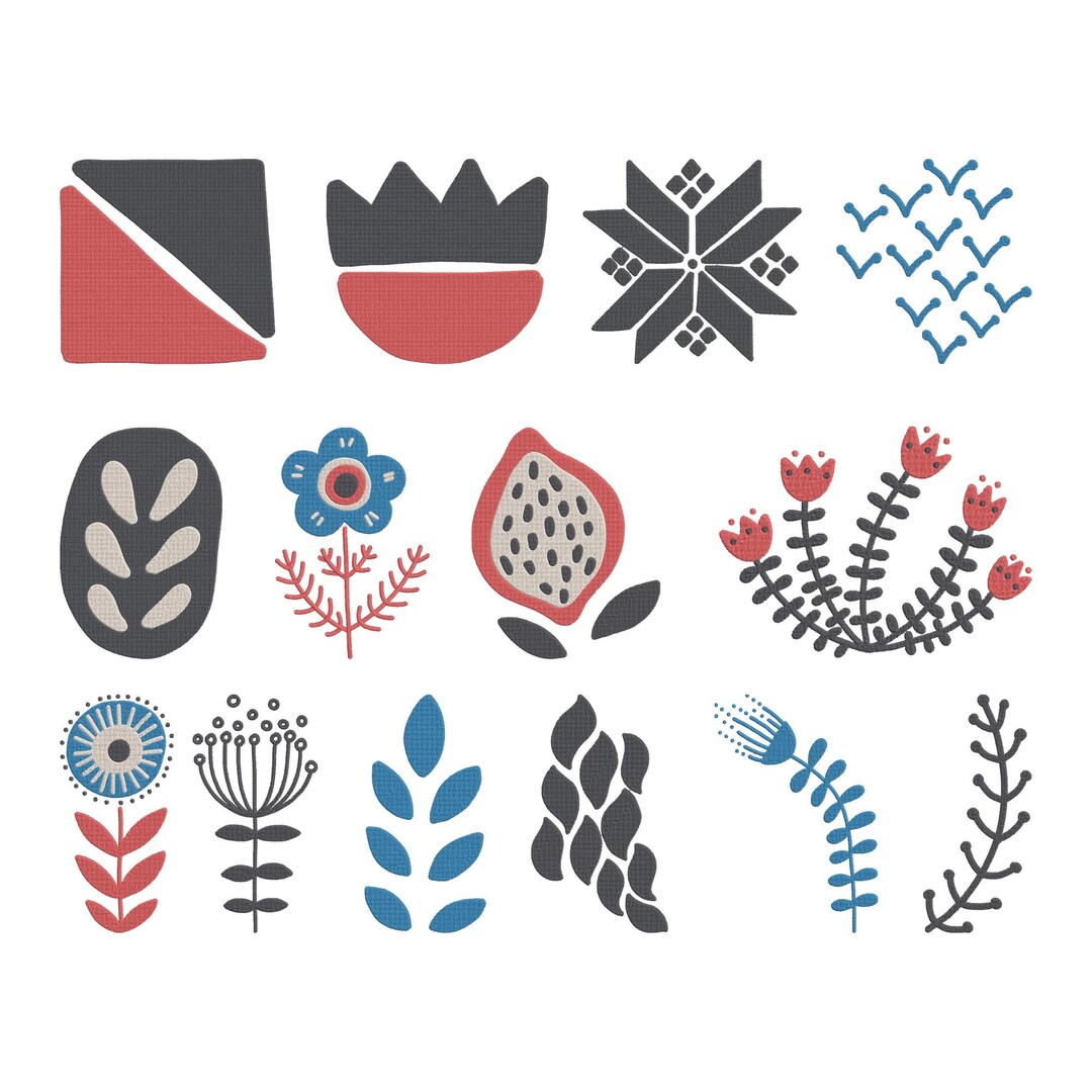 Scandinavian Floral Embroidery Design, Folk Art Flower Floral Machine ...