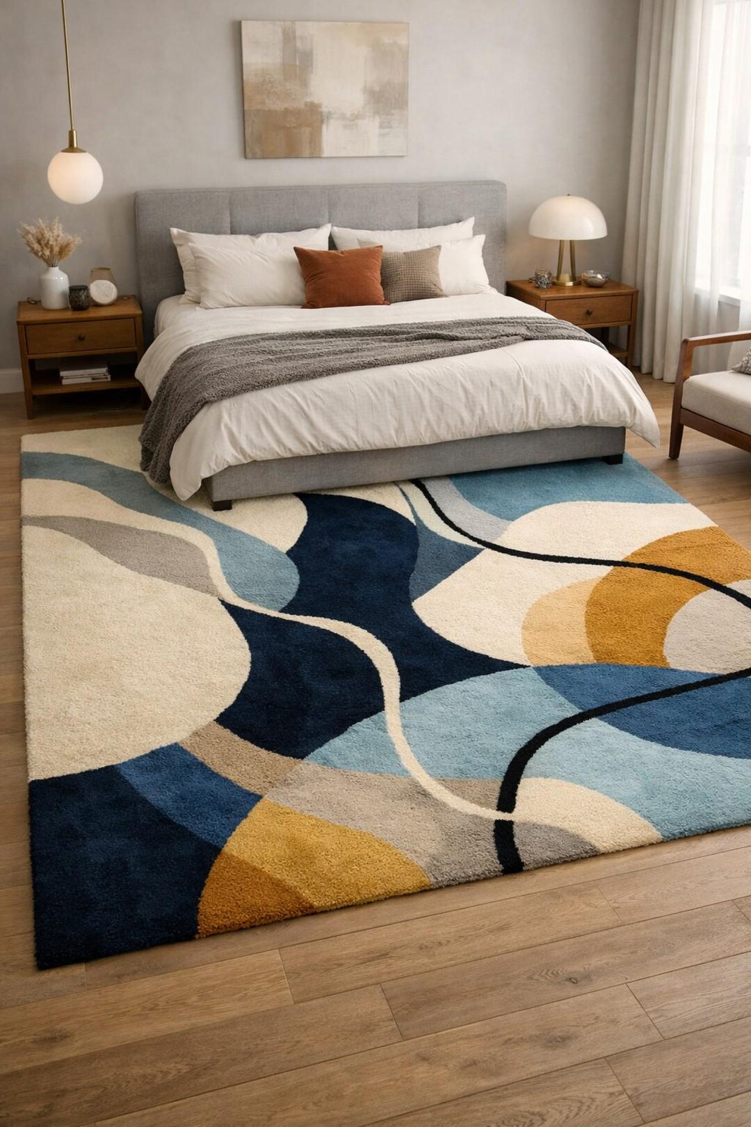 Modern Abstract Geometric Area Rug for Contemporary Home Office or ...