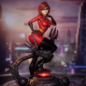 Stretching Superheroine Mother 3D Print File STL Miniature