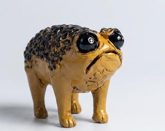 Funny Sad Toad Figurine, Ugly Cute Frog Statue, Grumpy Toad Desk Pet, Realistic Bumpy Resin Frog, Hilarious Long Legged Toad Art