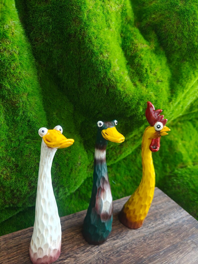 Funny Chicken Duck Goose Decor,Whimsical Garden Statue, Resin Yard Art, Quirky Lawn Ornament, Farmhouse Garden Gift, Unique Outdoor Decor image 9