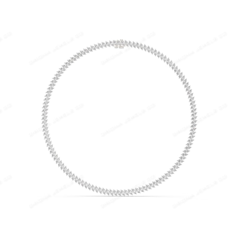 Buy Marquise Diamond Tennis Necklace, Solid Gold Bridal Jewelry Online ...