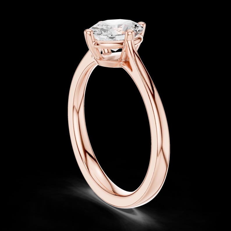 Buy Oval Cut Engagement Ring: Moissanite or Lab Grown Diamond in Solid ...