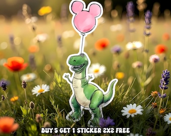 Disney Pixar Toy Story Cute REX Dinosaur Portrait Sticker, Buzz Lightyear Woody, Disney Parks WDW Disneyland Family Vacation Holiday Gift