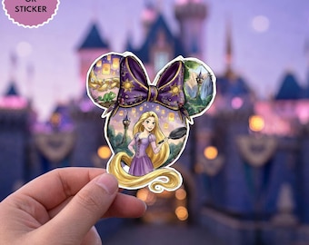 Pegatina impermeable para portátil con orejas de ratón de Rapunzel