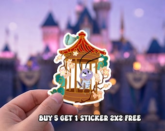 Disney Cricket Mulan Sticker, Mushu Reading the Paper Red Dragon, Hand-Drawn Waterproof Vinyl Sticker, Car Magnet