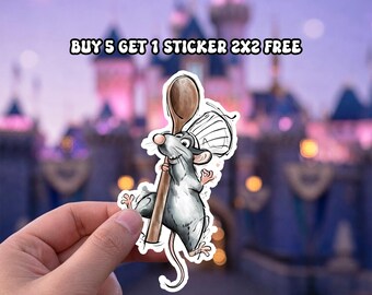 ratatouille linguini, Remy Ratatouille Lil Chef Disney Laptop Sticker planner stationery decal water bottle cell