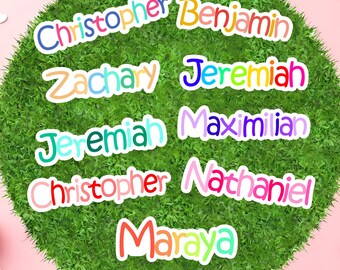 Customize Name Stickers | Waterproof Vinyl Decals for Laptop Water Bottle, Custom Name