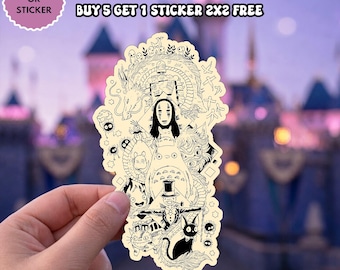 Vintage Studio Ghibli Sticker, Studio Ghibli Character Decal, Studio Ghibli Gift Sticker / Car magnet, Anime Lover Gift
