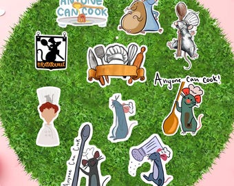 Sheet Funny Cooking Mouse Stickers, Linguini Remy Ratatouille Lil Chef Disney Laptop Sticker planner stationery decal water bottle cell