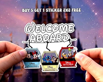 Disney SkyLiner Castle World Sticker Waterproof Disney Laptop, Disneying Theme Park Vacation, Castle Park Mouse