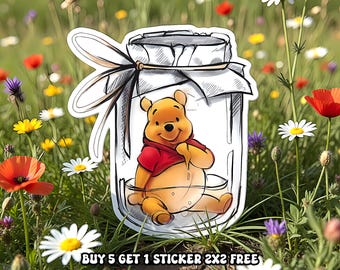 Disney Winnie The Pooh Balloon Sticker Positive Affirmation planner stationery decal water bottle cell