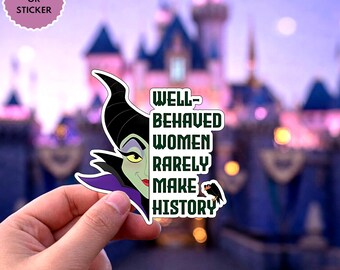 Sticker méchant maléfique Disney humour méchant méchant imperméable à l'eau pour ordinateur portable Disney, bouteille d'eau Disney bouteille hydro vacances dans les parcs